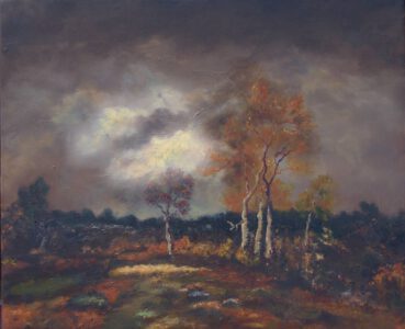 Düsteres Gemälde. Hölzchen bei Mödlsbach