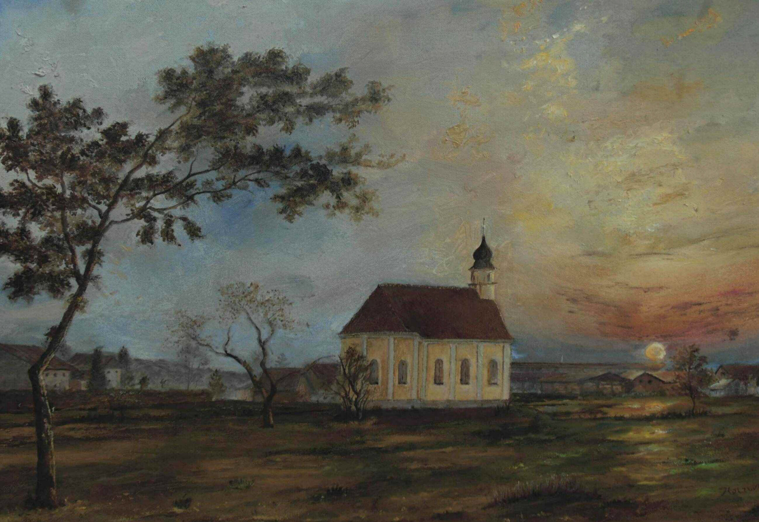 Sonnenuntergang über der Firma Brunthaler